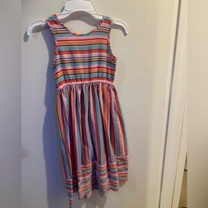 Girls' Multicolor Striped Sleeveless Dress